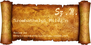 Szombathelyi Milán névjegykártya
