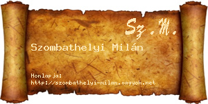 Szombathelyi Milán névjegykártya