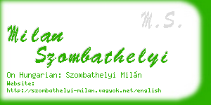milan szombathelyi business card