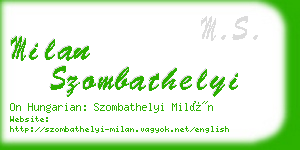 milan szombathelyi business card